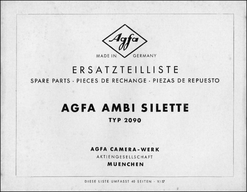 Agfa Ambi Silette Service Manual