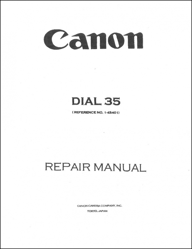 Canon Dial 35 Service Manual