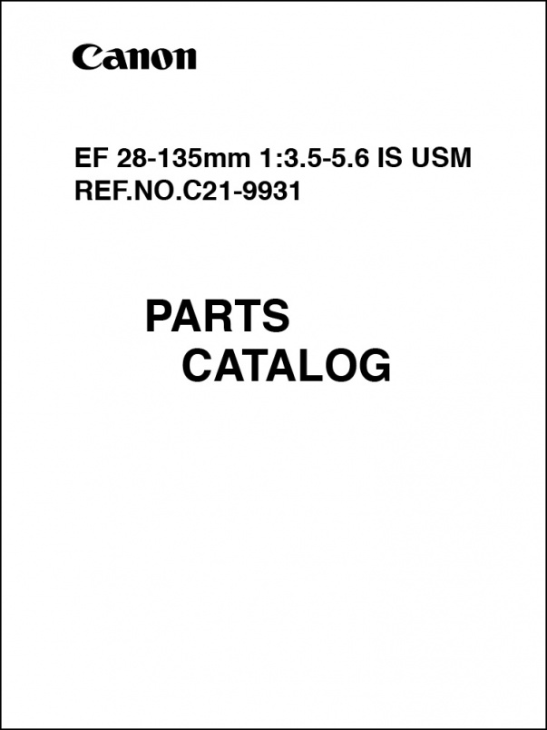 Canon EF 28-135mm f3.5-5.6 IS USM Parts Catalog