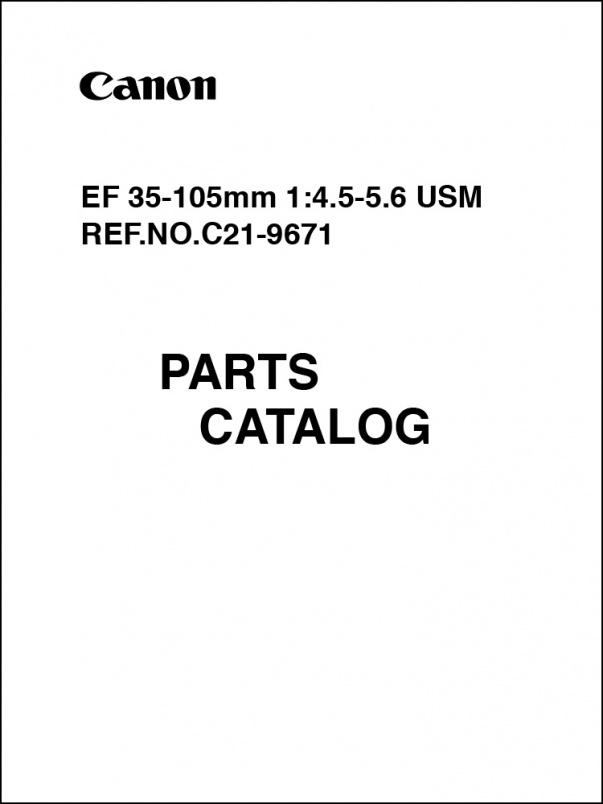 Canon EF 35-105mm f4.5-5.6 USM Parts Catalog