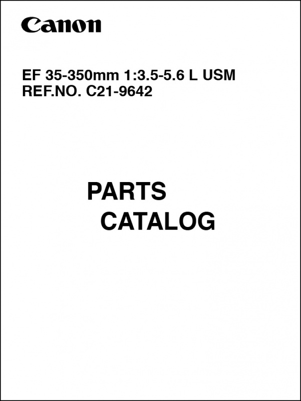 Canon EF 35-350mm f3.5-5.6L Parts Catalog