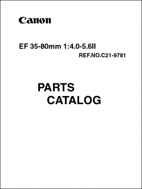 Canon EF 35-80mm f4-5.6 II Parts Catalog