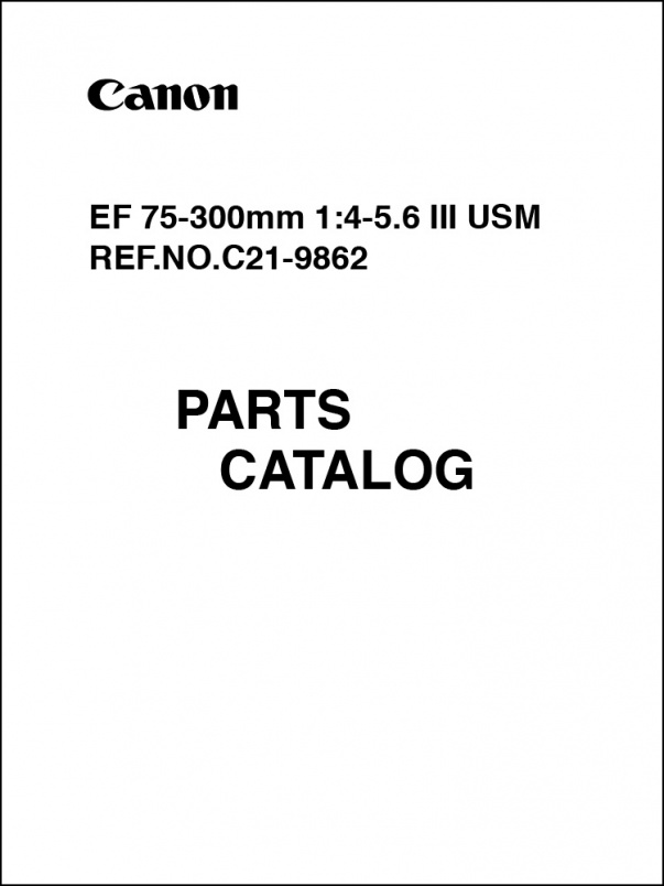 Canon EF 75-300mm f4-5.6 III USM Parts Catalog