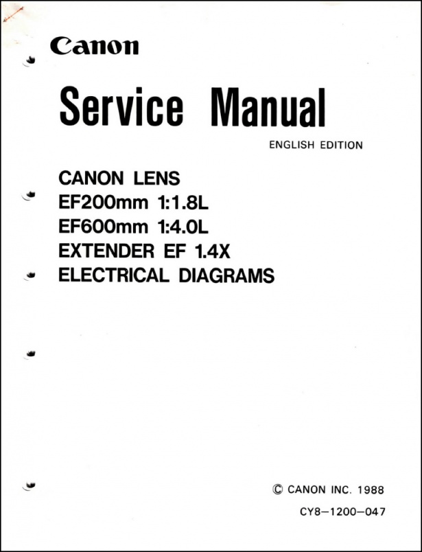 Canon EF Telephotos Service Manual