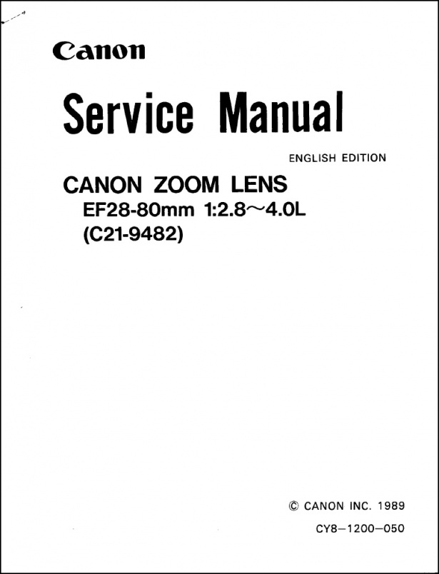Canon EF 28-80mm f2.8-4L Service Manual