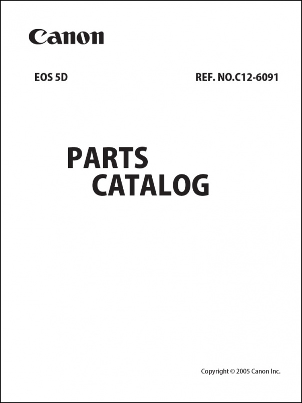 Canon EOS 5D Parts Catalog