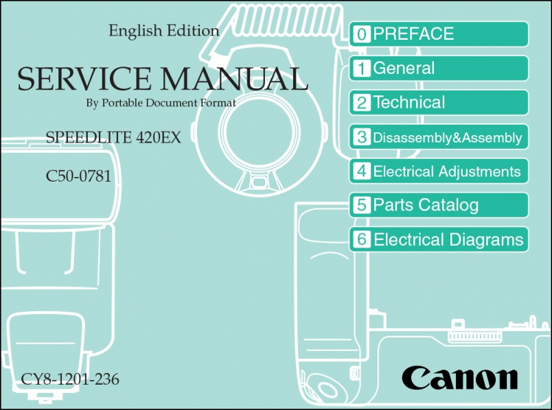 Canon 420EX Speedlite Service Manual and Parts List