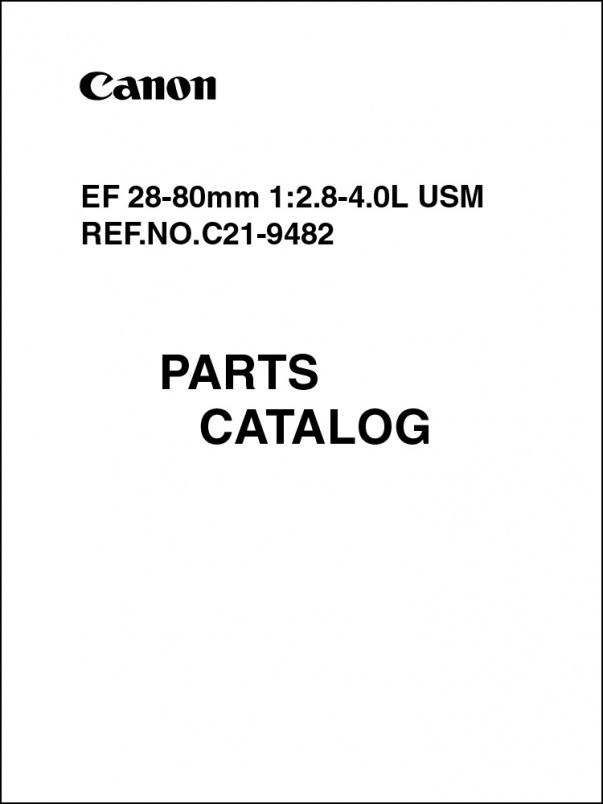 Canon EF 28-80mm f2.8-4L Parts Catalog