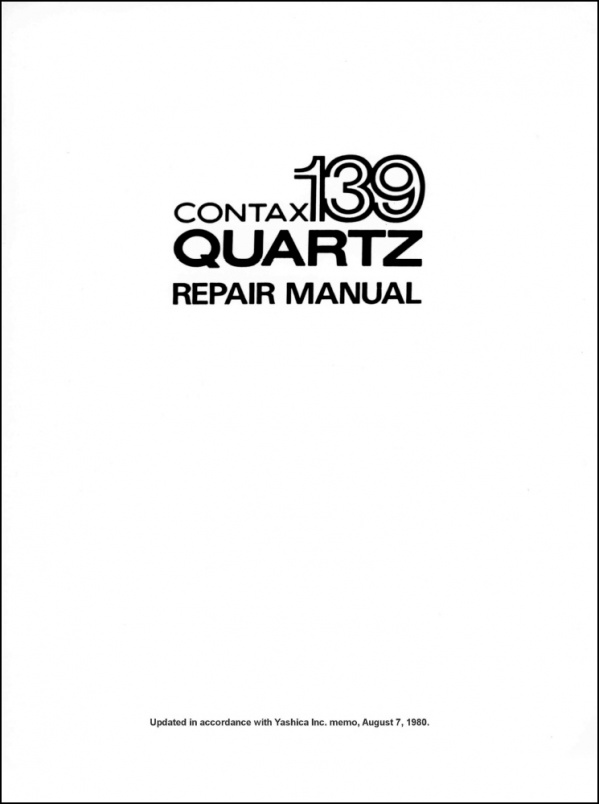 Contax 139 Repair Manual