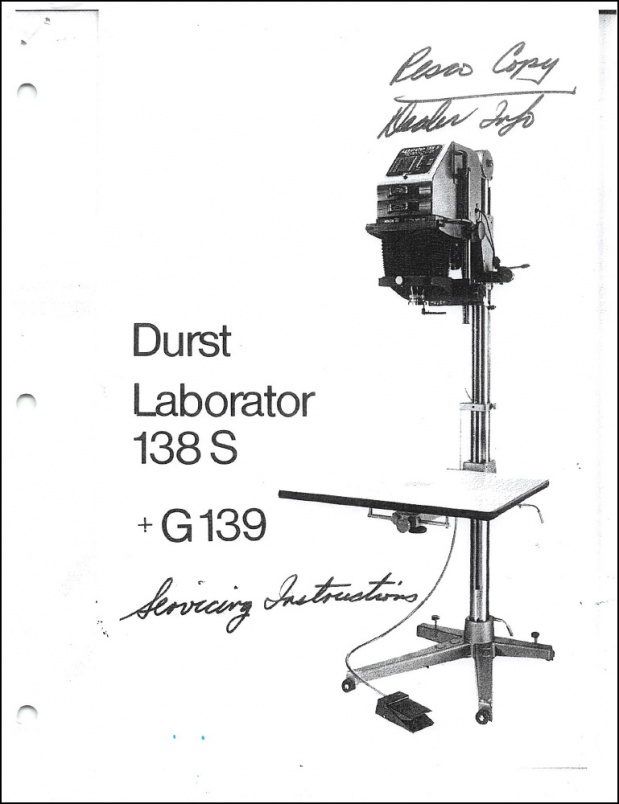 Durst Laborator 138S and G139 Service Manual