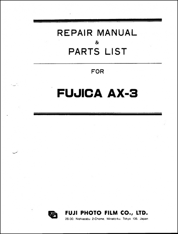 Fujica AX-3 Repair Manual