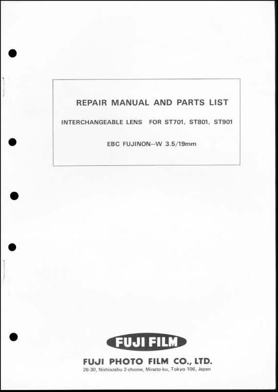 EBC Fujinon 19mm f3.5 Repair Manual