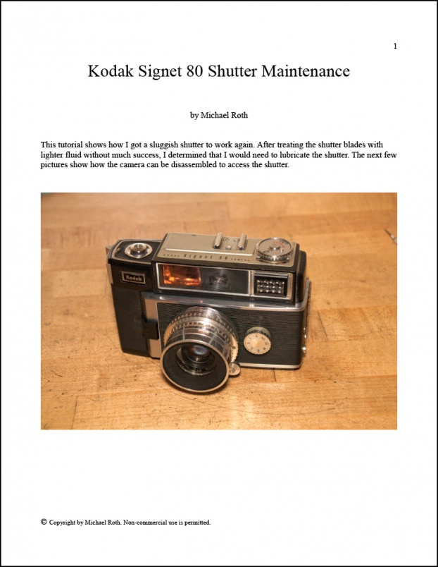Kodak Signet 80 Shutter Tutorial