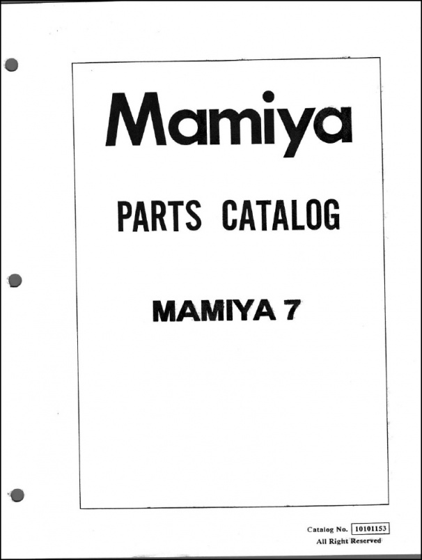 Mamiya 7 Parts Diagrams