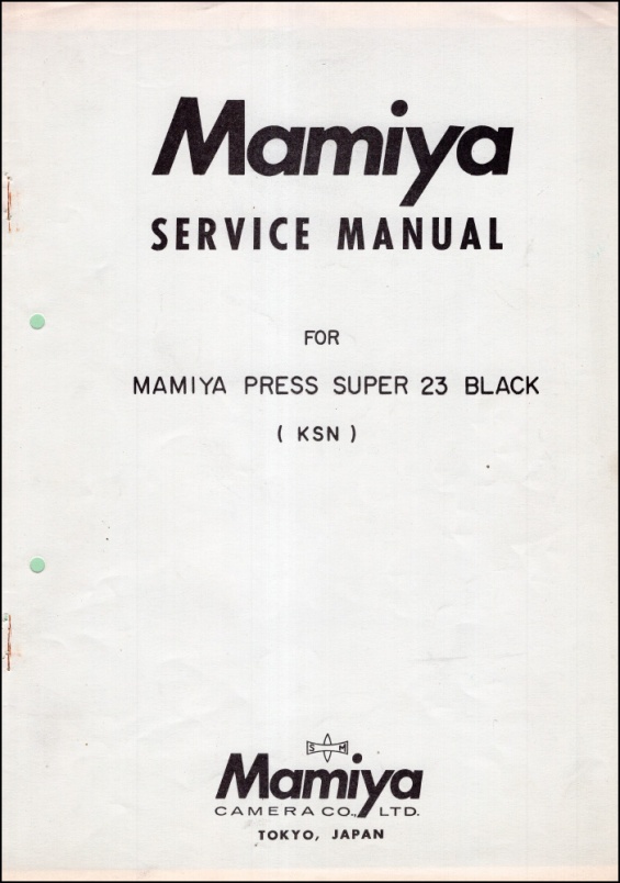 Mamiya Press Super-23 Service Manual