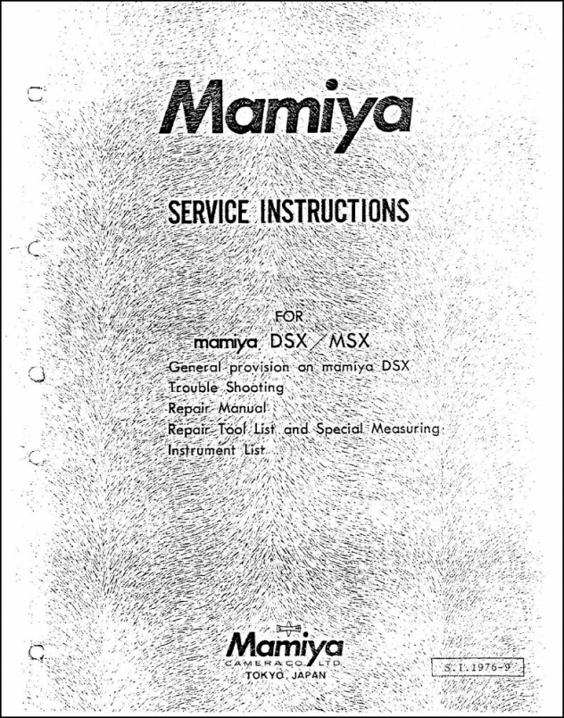 Mamiya MSX and DSX Service Manual