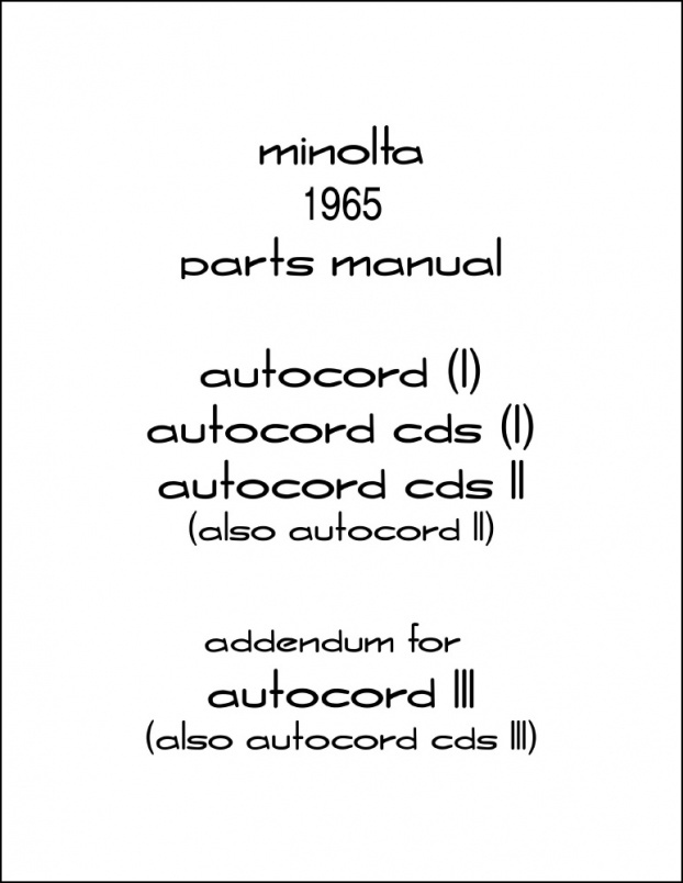 Minolta Autocord Parts Diagrams (1965)