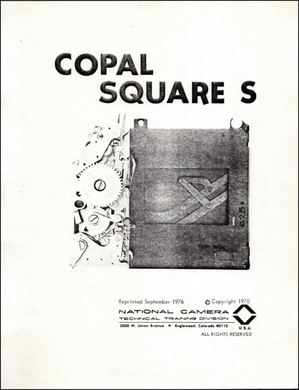 Copal Square-S Shutter Repair Guide