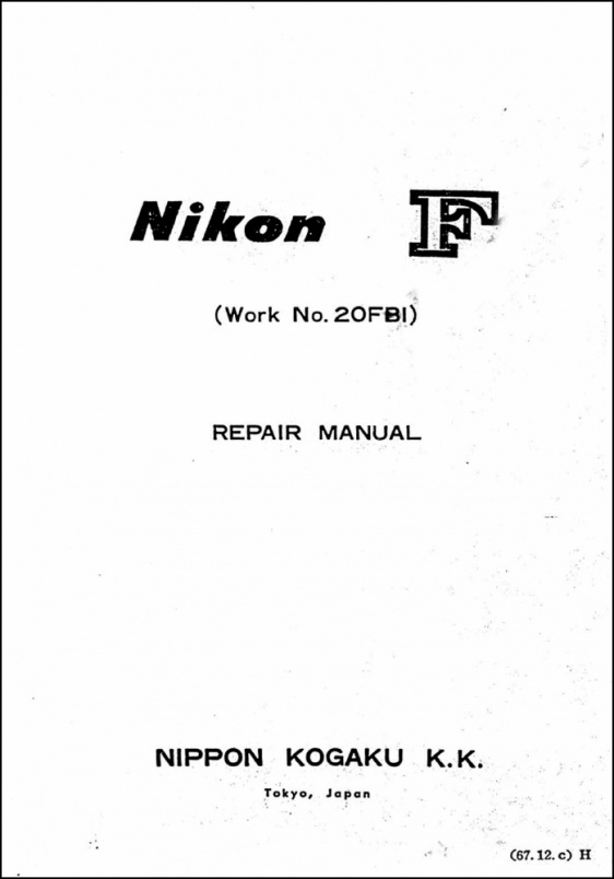 Nikon F Service Manual