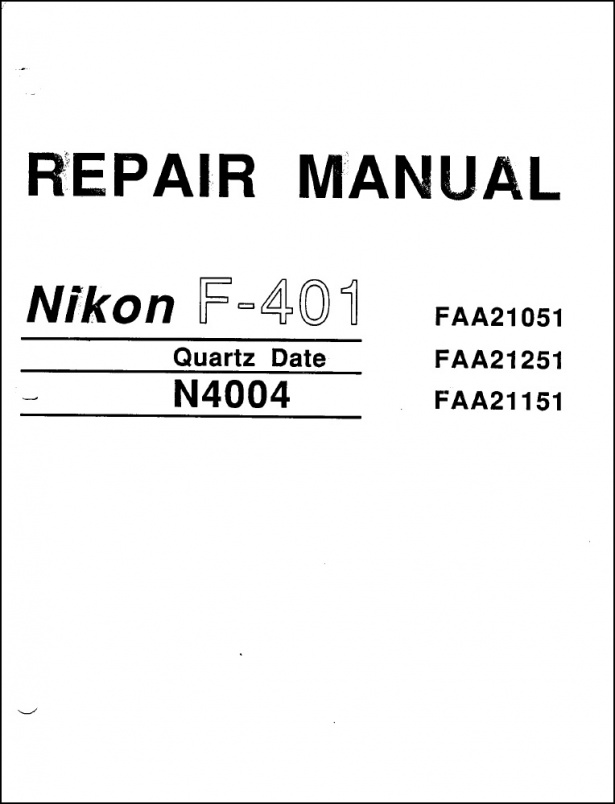 Nikon N4004s and F401s Service Manual