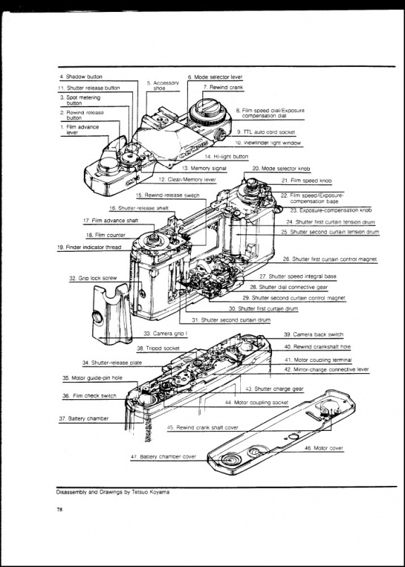 Olympus OM-4 Exploded View