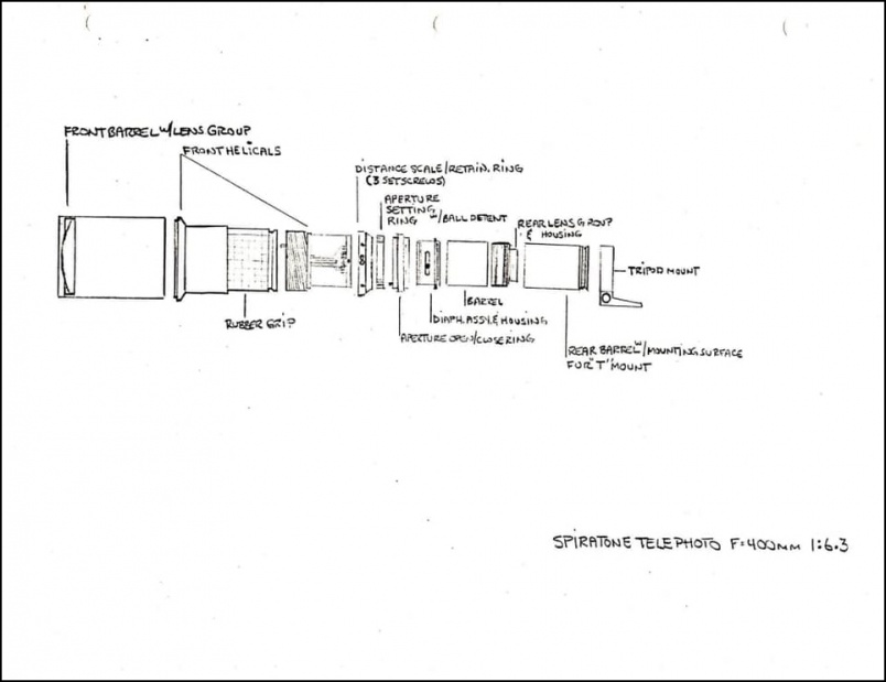 Spiratone 400mm f6.3 Diagram