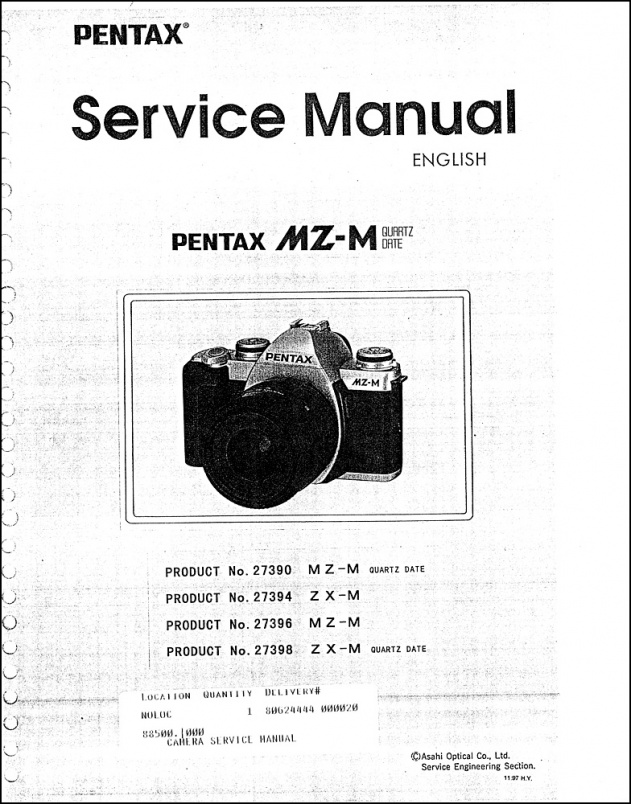 Product Details | Pentax MZ-M and ZX-M Service Manual | Pentax 