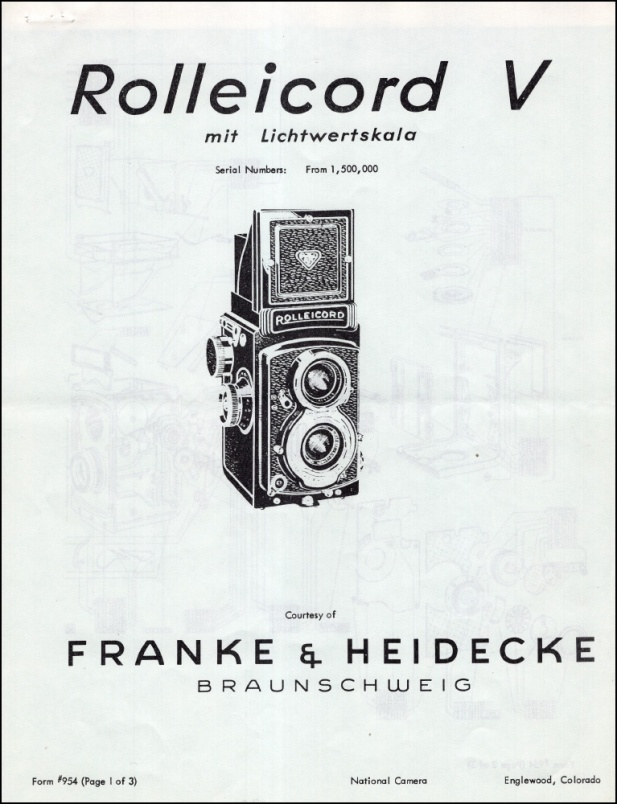 1954 Rolleicord & Rolleiflex Focal Press Guide More TLR Camera Manuals Listed 