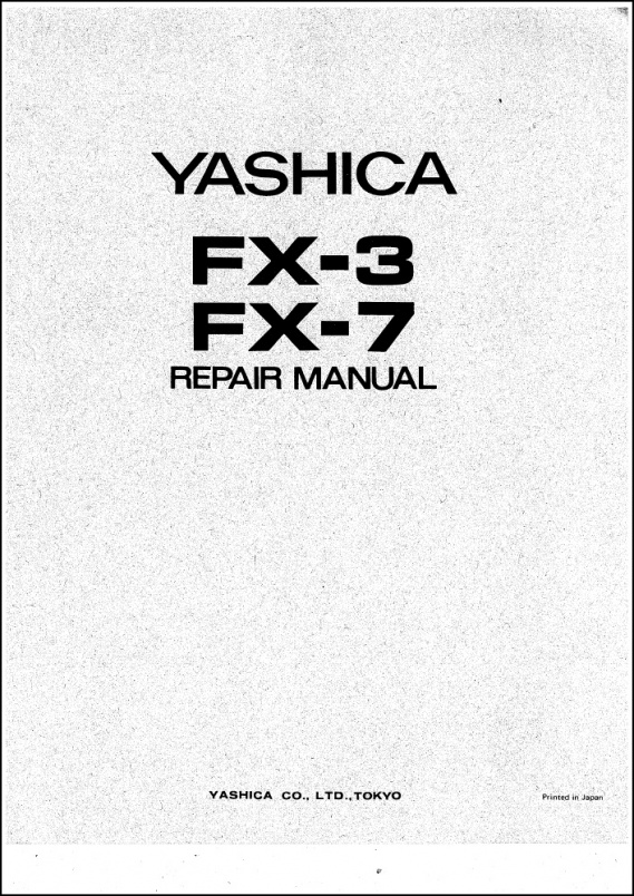 Manual Book for Yashica FR-1 FX-3 FX-7 
