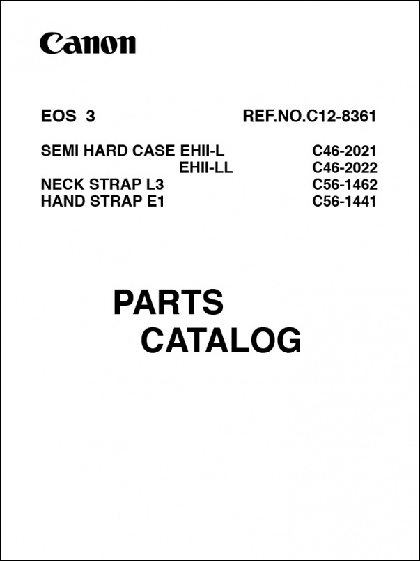 Canon EOS-3 Parts Catalog