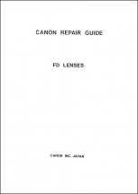 Canon FD Lens Service Manual (1971)