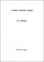 Canon FD Lens Service Manual (1972)