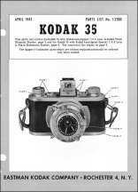 Kodak 35 Parts List