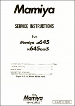Mamiya M645 and M645-1000s Service Manual