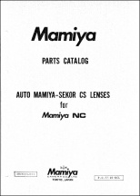 Mamiya-Sekor CS Lenses for NC-Series Cameras Parts Diagrams