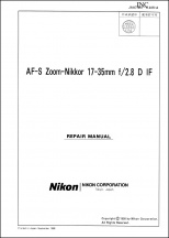 Nikon AF-Nikkor 17-35mm f2.8D Lens Service Manual