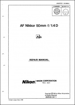 Nikon AF-Nikkor 50mm f1.4D Lens Service Manual