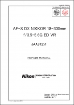 Nikon AF DX Nikkor 18-300mm f3.5-5.6G ED VR Lens Service Manual