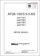 Nikon AF-Nikkor 28-100mm f3.5-5.6G Lens Service manual