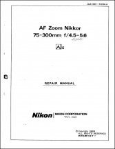Nikon AF Nikkor 75-300mm f4-5.6 Lens Service Manual
