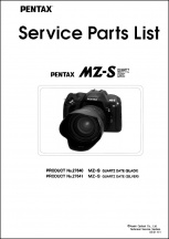 Pentax MZ-S Parts List
