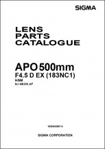 Sigma 500mm f4.5D APO EX (For Nikon) Parts List