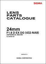 Sigma 24mm f1.8D EX-DG (Nikon Mount) Parts List