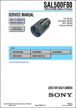 Sony 500mm f8 Reflex Lens Service Manual