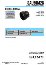 Sony 50mm f2.8 Macro Lens Service Manual