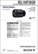 Sony FE 100mm f2.8 GM Lens Service Manual