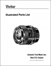 Vivitar 24mm f2 Parts List