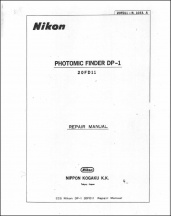 Nikon DP-1 Metered Finder Service Manual